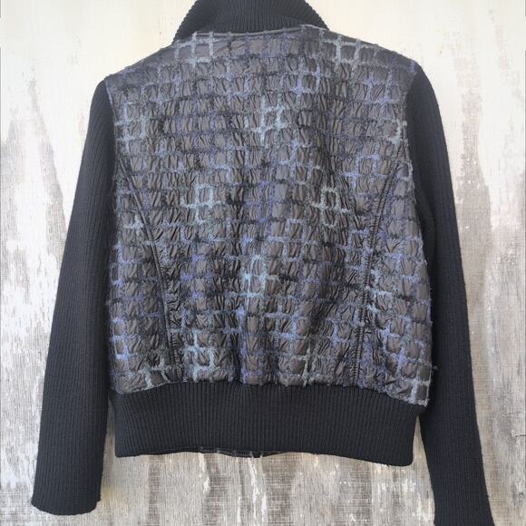 REVUE Wool Blend Bomber Jacket Women's XL Full Zip Checkered Moody - Picture 5 of 10